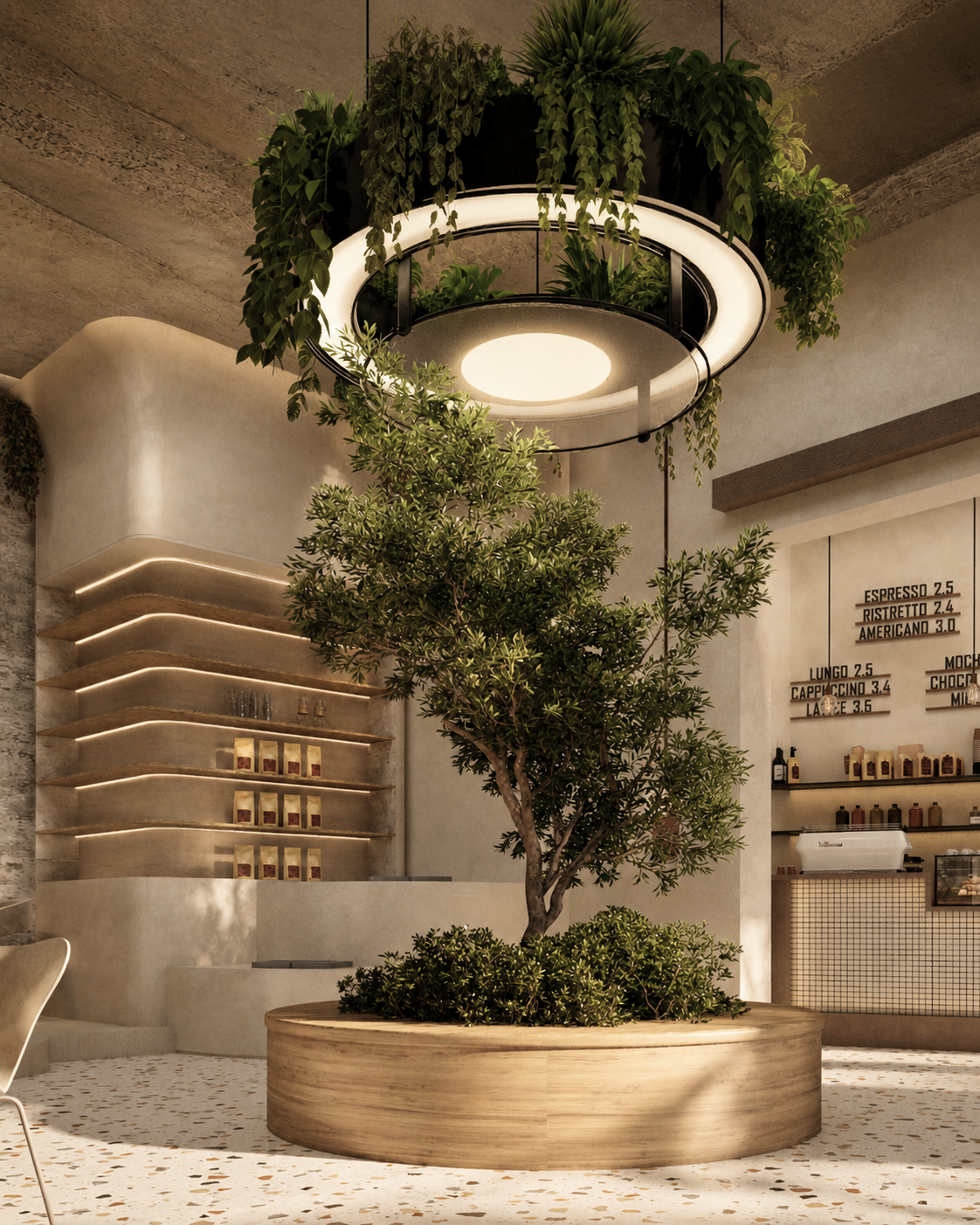 Warm architectural interior detail